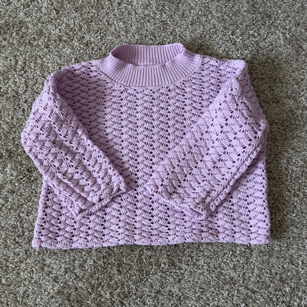 Cotton on kids toddler girls pullover crochet shirt size 1-2